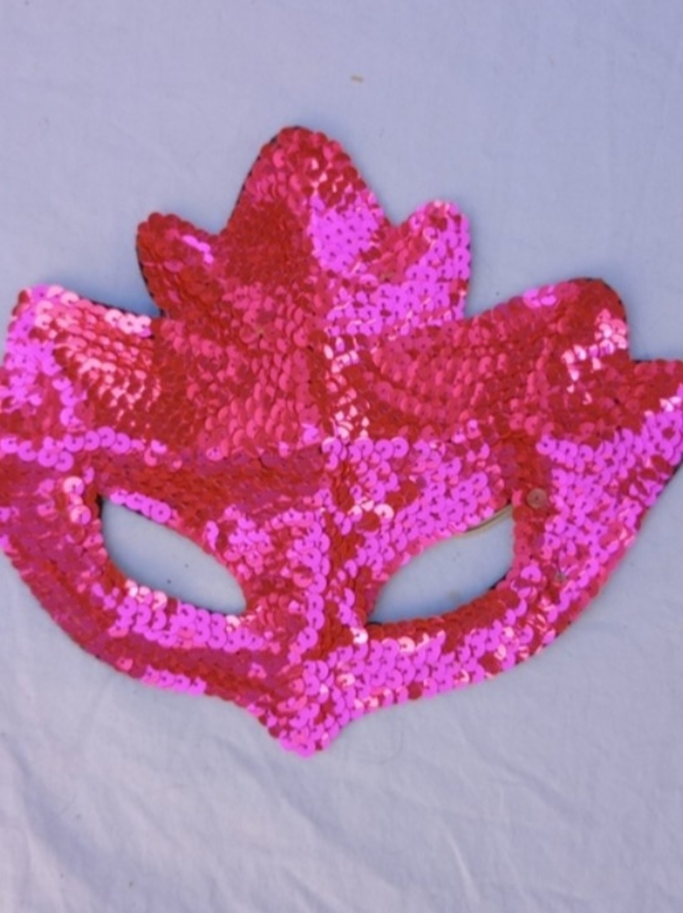 Hand Crafted Shimmering Pink Sequin Face Mask Masquerade Ball Circus Cosplay